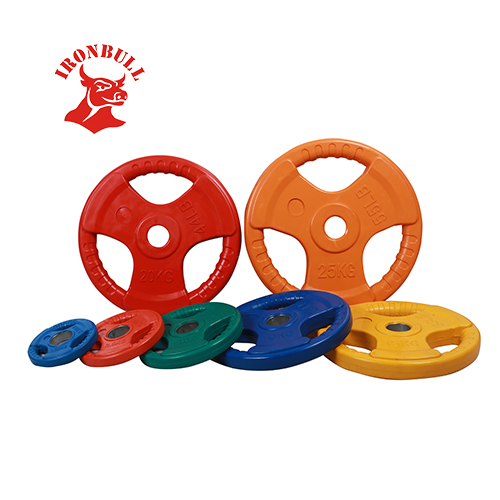 100506  Colrful  Tri-Grip Rubber Coated Olympic  Plate 