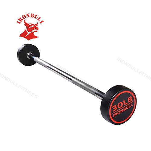 IR4103 Round rubber straight bar barbell
