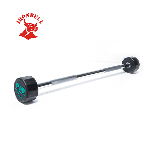 IR4212 Fixed straight rubber barbell  