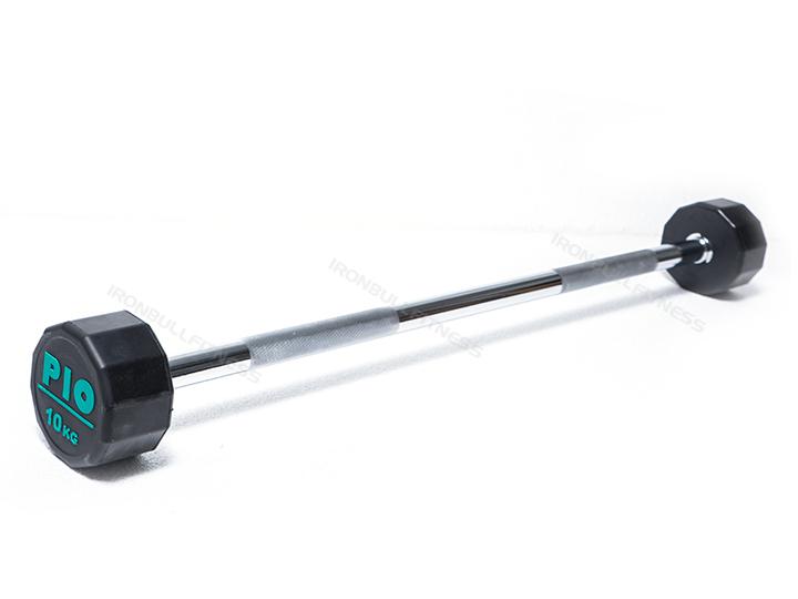 IR4212 Fixed straight rubber barbell  