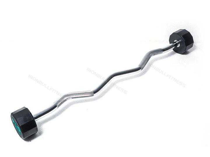 IR4213 Fixed Curl rubber barbell  