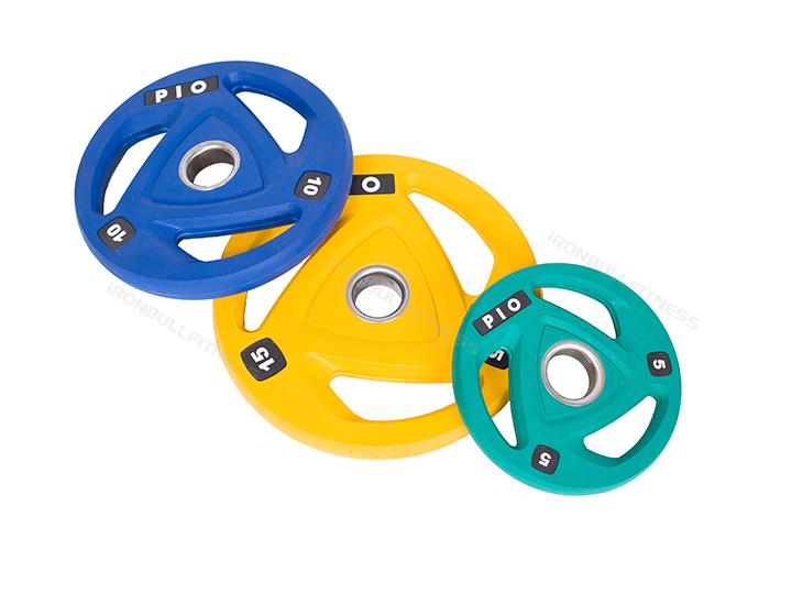 IR5205 Tri- Grips coloful rubber coated weight plate