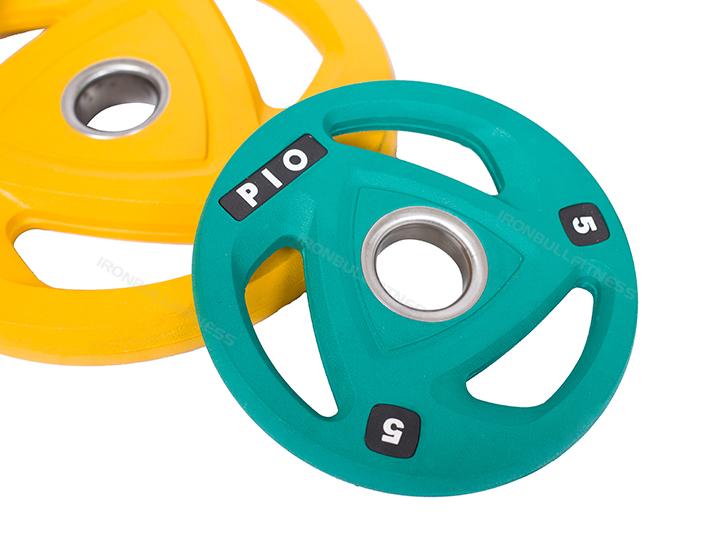 IR5205 Tri- Grips coloful rubber coated weight plate