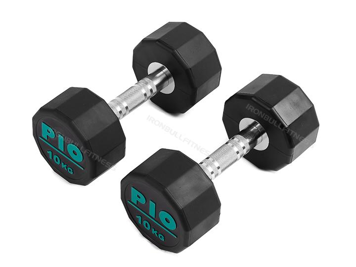 100560  PIO 12 Side Rubber Dumbbell
