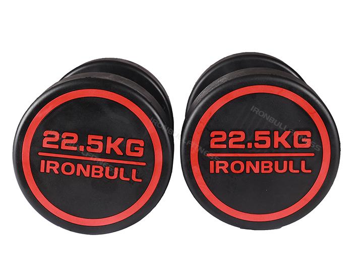 IR3203  Rubber Dumbbell with IRON BULL logo 